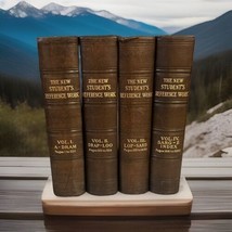The New Student’s Reference Work 4 Volumes Leather HC 1909 Vintage Antique - $289.10