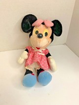 Disney Minnie Mouse Vintage Playskool Plush Stuffed Doll Toy Pink dress 14 in - £12.42 GBP