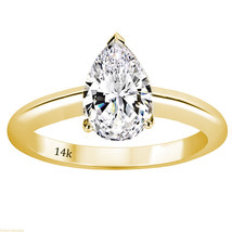 2CT Women Unique Pear Shape Cut Solitaire Wedding Engagement Ring Set In... - £171.32 GBP