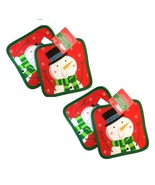 Red Holiday SNOWMAN HOT PADS / POT HOLDERS Christmas Kitchen Decorations... - £5.24 GBP