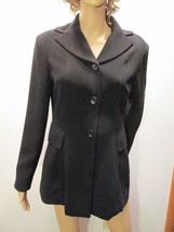 TAHARI Black Button Down Jacket Coat Sz 8 100% Polyester Fully Lined Wid... - £31.93 GBP