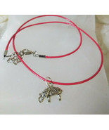 Necklace Elephant Pendant Red Cotton Cord Handcrafted Women Men Valentin... - £5.20 GBP