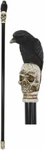 Gothic Edgar Allen Poe Raven Crow On Skull Decorative Prop Walking Swagger Cane - £31.96 GBP