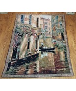 Vintage Venice Italy Gondola Wall Tapestry 51x41 Backing &amp; Weighted for ... - £55.05 GBP