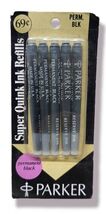 Parker PERMANENT BLACK Super Quink Ink Cartridge Refill - vintage nos - $5.63