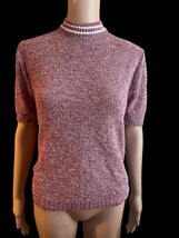 Vintage 70s Alisa Inc Women’s Acrylic Sweater Size 38 MoCk Neck Back Zip... - $15.92
