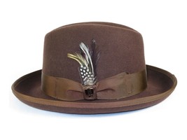 Men Bruno Capelo Dress Hat Australian Wool Homburg Godfather GF101 Brown - £27.07 GBP