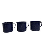 VTG Enamelware Blue Graniteware Coffee Tea Mug Cup Camping Rustic Lot Of 3 - £11.01 GBP