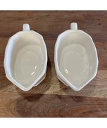 2 Vintage Pfaltzgraff ironstone Heritage white gravy boat 433H, large ca... - $19.06 CAD