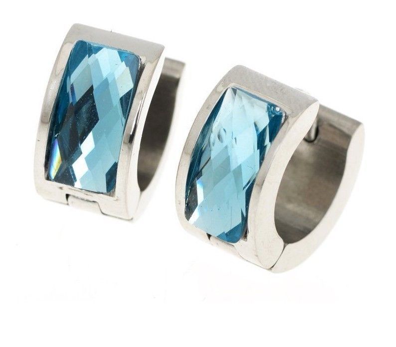 Primary image for Blue Stainless Steel Acrylic Crystal Jewelry Earring
