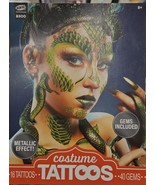 Metallic Glam snake/cobra Costume Face Tattoos With Gems. 2 sheets, 16 t... - $300.87 MXN