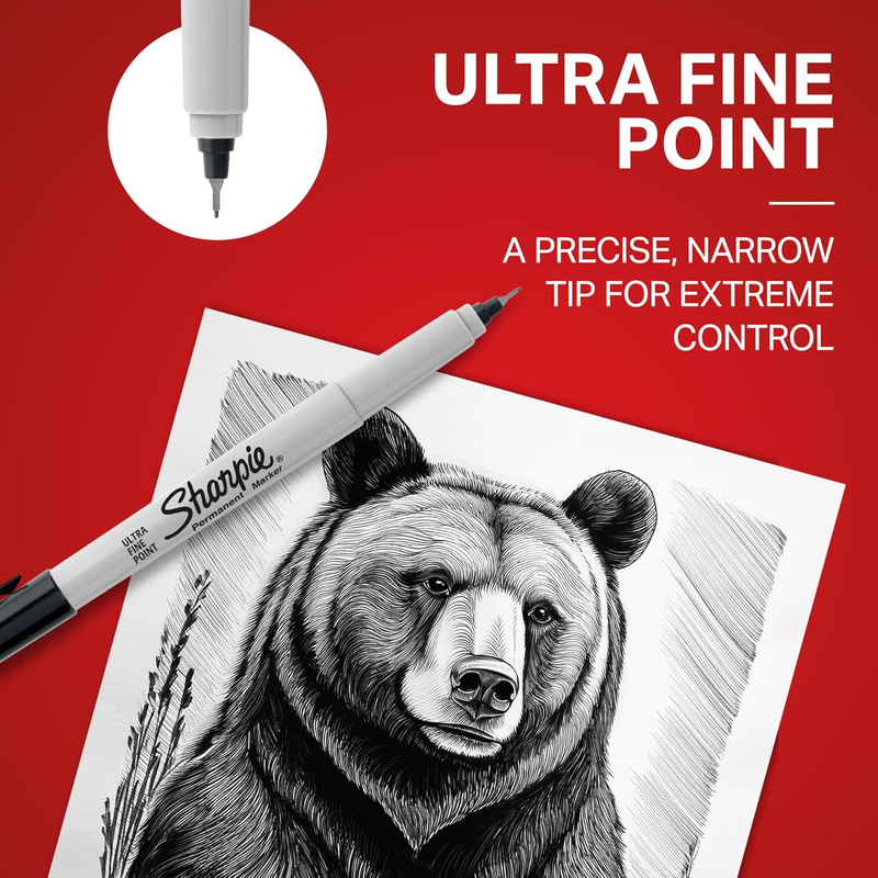 37002 Permanent Markers, Ultra Fine Point, Red, 12 Count Item image 6