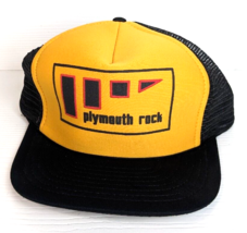 Vintage Plymouth Rock Mesh Trucker Hat Snapback Cap  black gold - £11.69 GBP