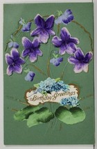 Birthday Pretty Embossed Applied Purple Floral to Chester Pa Postcard P13 - £5.50 GBP
