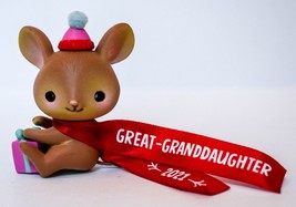 Hallmark  Great-Granddaughter  Mouse with Present  Keepsake Ornament 2021 - £9.56 GBP