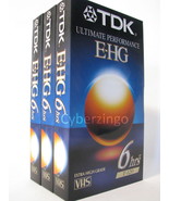 Lot Of 3 TDK T-120 Ultimate Performance EHG VHS Tapes New Factory Sealed - £10.91 GBP