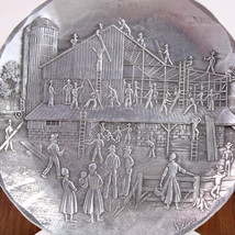  Wendell August Forged Pewter Plate 1998 75th Anniversary Barn Raising H... - $11.64