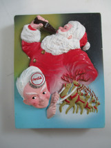 Coca-Cola Refrigerator Magnet Vintage 3D Arjon 1990s Santa and Sprite Boy - £2.14 GBP