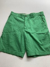 Izod Saltwater Chino Shorts Mens 38 Green Cotton Stretch Zipper Pockets - $14.83