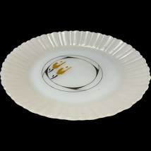 Vintage, milk glass, bread plate, brown and gold, Termicrisa, Mexico, 7&quot; - $14.99