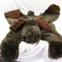 Fancy Zoo Kids Moose Faux Fur Rug Throw Plush 40&quot; x 30&quot; - £28.97 GBP