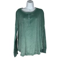 Secret Treasures Women&#39;s Velvety Green Pajama Top Size L - £7.42 GBP