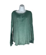 Secret Treasures Women&#39;s Velvety Green Pajama Top Size L - £7.47 GBP