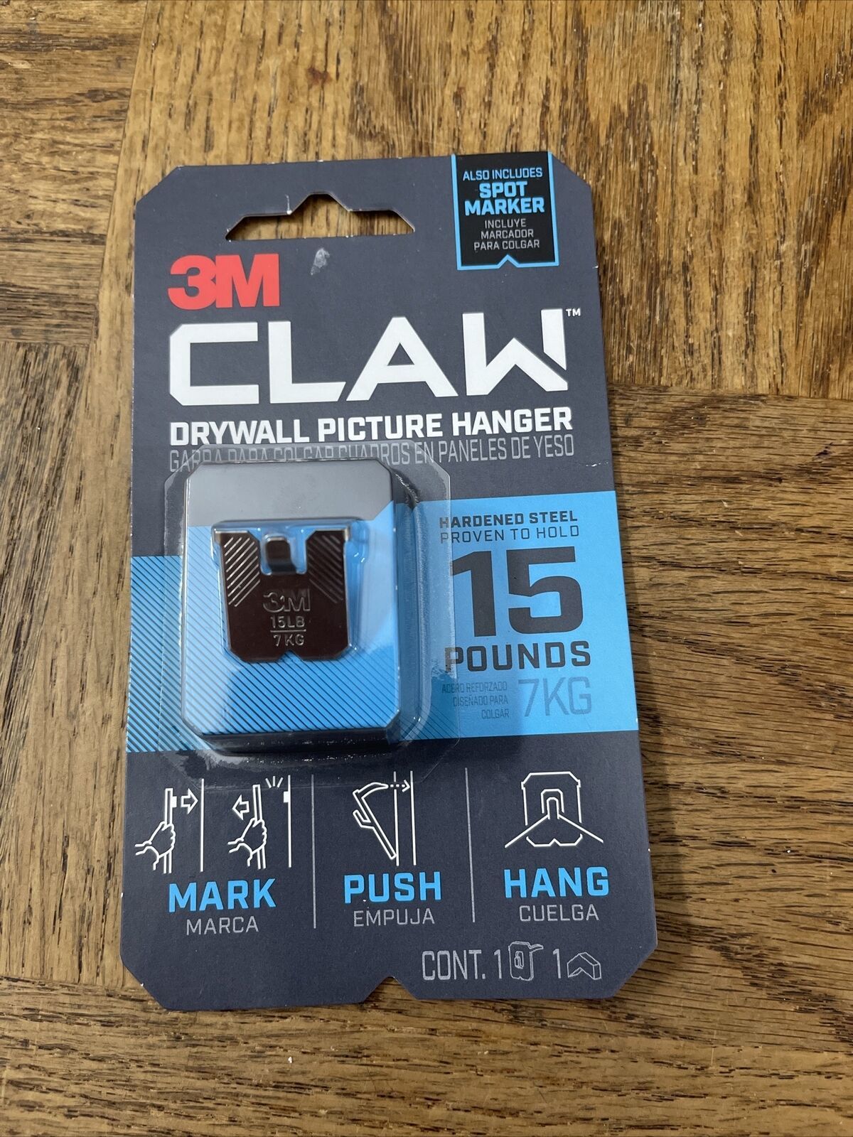 3M CLAW Strong Durable Drywall Picture Hanger (15 LB) with Temporary Spo... - $8.79