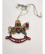 Kuhn Zinn Rocking Horse With Presents Germany Pewter &amp; Enamel Ornament V... - £25.25 GBP