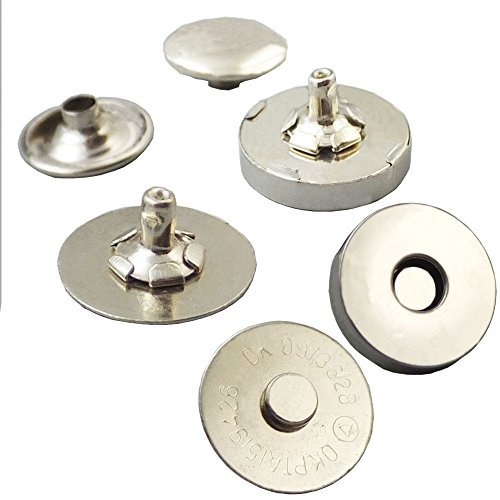 Bluemoona 20 Sets - 18mm 3/4" Magnetic snaps purse Double Rivet closures Round C