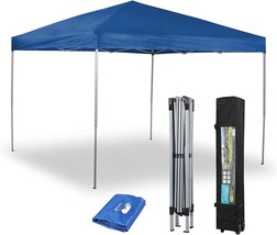 Mfstudio 10X10 Outdoor Pop Up Canopy Tent, Straight Leg Folding Instant, Blue. - £103.90 GBP