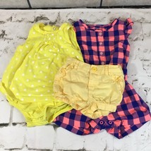 Baby Girl Clothing Lot Rompers Shorts Carters Old Navy 6mos-12mos 9mos Yellow - £10.91 GBP