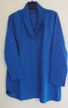 Women&#39;s Shawl Collar Ultimate Tee Shirt in Island Blue NIP - £6.38 GBP