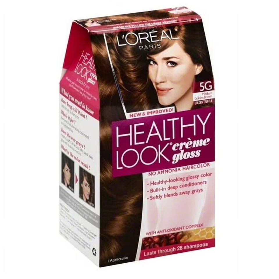 L&#39;Oreal Healthy Look Creme Gloss Hair Color, 5G Golden Truffle Medium Brown - $16.75