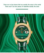 Limited Edition Malachite Men&#39;s Diamond Watch Automatic Mechanical Water... - $1,230.86 CAD