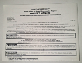 USED!! CROSMAN LEGACY PELLET GUN &amp; SCOPE MANUALS, FREE SHIPPING US ONLY!! - $1.97