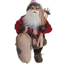 Sking Santa Clause Free Standing Christmas Winter Holiday Decoration 23&quot; Tall - £21.93 GBP