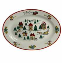 1987 Jamestown China Holiday Platter with Christmas Scene Made in China - $17.95