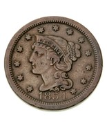 1854 1C Large Cent in Very Fine VF Condition, All Brown Color, Nice Detail - $66.66 CAD
