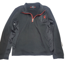 SPYDER Men&#39;s Medium Jacket 1/4 Zip Black Pockets Pullover Logo - $12.82