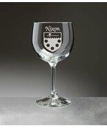 Nixon Irish Coat of Arms Red Wine Glasses - Set of 4 (Sand Etched) - $92.07 CAD