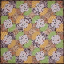 Zoo Baby Quilt Monkey Palm Trees Animals Leopard Lion Monkeys Unisex - £80.32 GBP