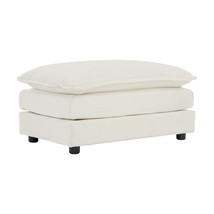White Chenille Ottoman: Footrest for Sofas - $2,805.56 MXN