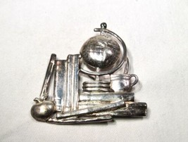 Vintage Sterling Silver Teacher Stamped Mexico Brooch Pin K118 - £43.06 GBP