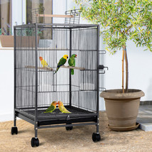 Bird Cage With Stand Wrought Iron 35-Inch Flight Cage For Parakeets Cock... - £102.73 GBP