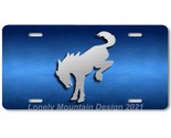 Ford Bronco Inspired Art Gray on Blue FLAT Aluminum Novelty License Tag ... - $17.99