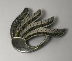 Vintage “Jh” Pin Mexico Sterling Silver Abstract Flora Modernist Hand Signed - £39.56 GBP