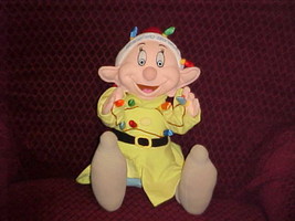 12&quot; Musical Dopey Plush Toy With Light Up Christmas Bulbs Disney Store Cute  - £48.24 GBP