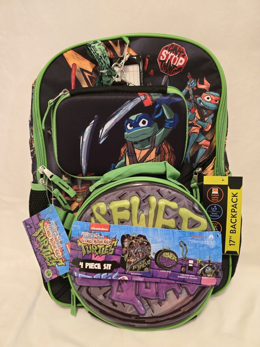 Nickelodeon TMNT 17&quot; Backpack 4 Piece Set - $19.79