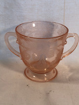 Pink Dogwwod Depression Glass Sugar Bowl Thick Mint - £15.95 GBP